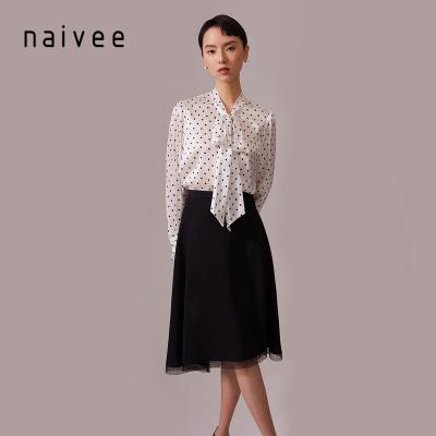 China Plus Series Quality Spring Naivee Black Elegant Mesh Chiffon Skirts Umbrella Ankle Length Line One for sale