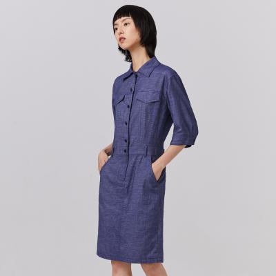 China Naivee Summer Plus Size New Workwear Casual Wind Breathable Women's Short Sleeve Denim Dress for sale