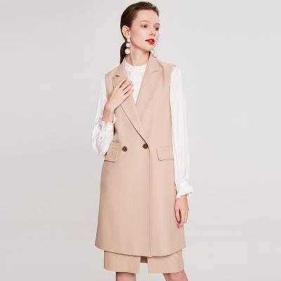 China Naivee Fashion Design Workplace Comfortable And Breathable Women Cross Body Suit Long Sleeveless Vest Coat for sale