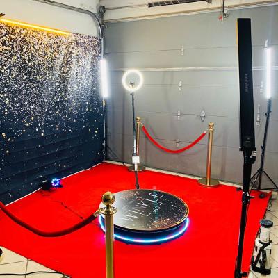 China Free Custom Logo Video Photobooth 360 100cm Party Spinner Drop Shipping Wedding Party Camera 360 Photo Booth Kiosk With Led Ring Light for sale