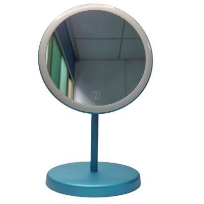 China 2021 New Ianna LM08 HD Glass 3 Colors Lighted Aluminum LED Metal Makeup Mirror Bathroom Mirror With Light 5X Magnify for sale