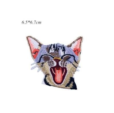 China Cute embroidery cat patch hot fix embroidery patch for sale