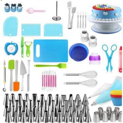 China Disposable 282 Piece Cake Turntable Set Decorating Mouth Silicone Mold Baking Tool Kit for sale