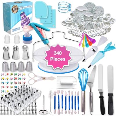 China Viable 340Pcs Cake Decorating Supplies Kit Piping Bags and Tips Set Cake Decorating Kit Piping Tips Cake Decorating Tools for sale