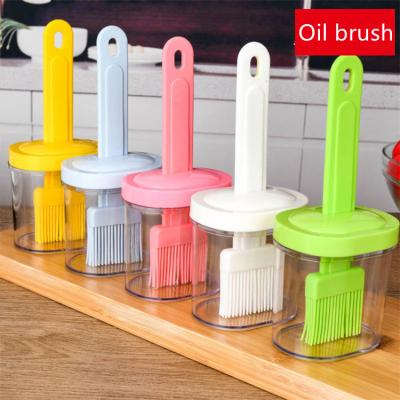 China Easily Refined Oil Bottle with Silicone Brush and Seasoning Container for Kitchen Cooking BBQ High Temperature Resistance Oil Brush for sale