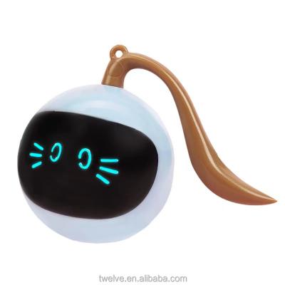 China Sustainable Cat Interactive Toy Irregular Automatic 360 Degree Self Rotating Ball With Colorful Led Light for sale