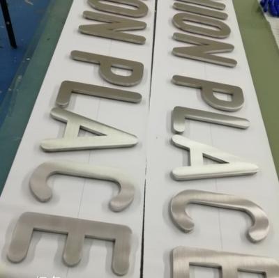 China Durable Custom Flat Cut Letter Metal Sign Brushed Or Mirror Stainless Steel For Company Name Logo for sale