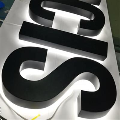 China Exterior decoration customs lead sign logo stainless steel back lit channel letter illuminated signage for retail store for sale