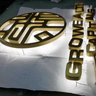 China Outdoor / Indoor Customized Metal Channel Letter Signs Backlit Halo Lit Signage For Decoration for sale