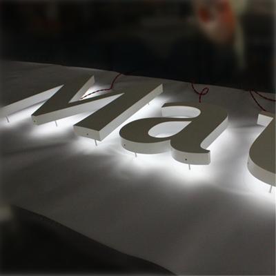 China Custom Backlit Reverse Glow Advertising Led Mental Channel Letter Sign For Business Display for sale