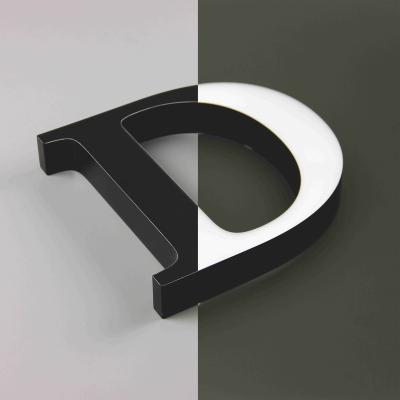 China So cool outdoor acrylic illuminated letter sign indoor black and white facelit led signage for outdoor use for sale