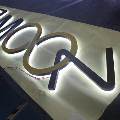 China Indoor Outdoor Custom Logo Wall Mount Acrylic Led Sign Back Company Name Lighted Signage 3d Lighted Letter for sale