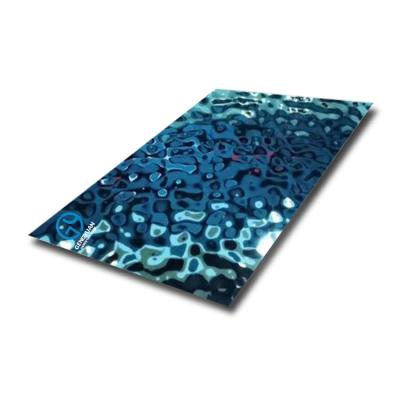 China Astm 304 2mm Thickness Water Ripple Color Stainless Steel Decorative Sheet Per Kg for sale