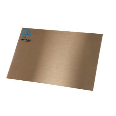 China Gold Colored Stainless Steel Sheet Stainless Steel Sheet Embossing Decorative Hairline Hairline Decorative 201 Elevator Decoration 1.4371 hl for sale