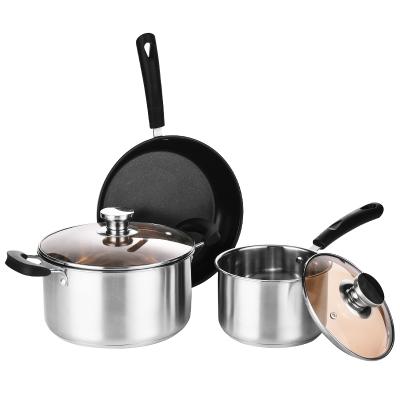 China Sustainable cookingware set cookware set cooking cook ware stainless steel pot china cookware set for sale