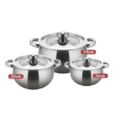 China Logo Customized Home Kitchen Casserole Stainless Steel Pot Sustainable Cookware Set Kitchen Cooking Pot for sale