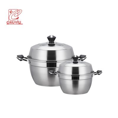 China Sustainable Mini Stainless Steel Steamer Pot Stock Cooking Steamer Pot With Steamer Wholesale Hot Pot for sale