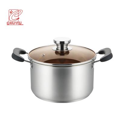 China 2021 Multi sized kitchen pot cookware pot sustainable factory supply stainless steel soup pot casserole for sale