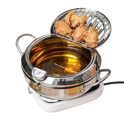 China SS304 Stainless Steel Sustainable Cookware Frying Pot Cusotmized Kitchenware Fryer Pot for sale