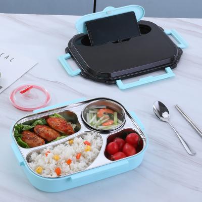 China 304 tiffin box heatable leak proof stainless steel food pan container carrier stainless steel hot sealing lunch box for sale