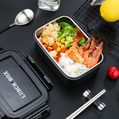 China Leakproof Square 304 Seal High Quality Heatable Stainless Steel Bento Lunch Box 2 Layers Food Container for sale