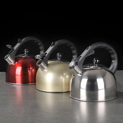 China Viable Direct Boiling Water Tea Maker Portable Colorful Stainless Steel Teapot Whistling Kettle for sale