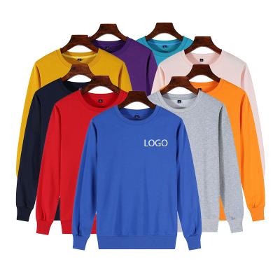 China Solid Color Logo Custom Logo Men's Casual White Long Sleeve Printed Sweatshirt Anti-wrinkle Anti-Wrinkle Crewneck Sweatshirt for sale