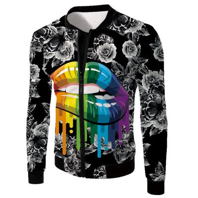 China Sustainable 3D Sublimation Custom Durable All Over Print Jacket Boys ZIP Baseball Sports Jacket for sale