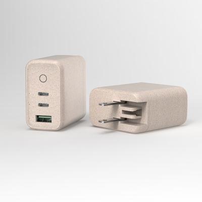 China Mobile Phone Fast Charger Degradable Materials Ports Mobile Portable Fast Charging Type C Palladium Cube USB Wall Charger Adapter 65W Block for sale