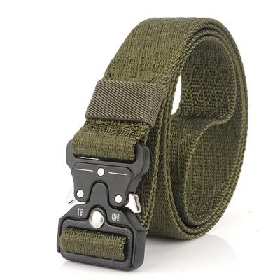 China Widely used for men's and women's belts nylon battle belt tactical adjustable military style webbing belt belt with metal buckle for sale