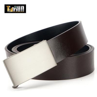 China Comfortable Custom Genuine Leather Belt Man's Automatic Belts Print Logo Ratchet Belt for sale