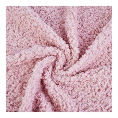 China High Quality Environmental Protection 380gsm Polyester 100% Cationic Dye Hacci Knit Sweater Fleece Fabric for sale