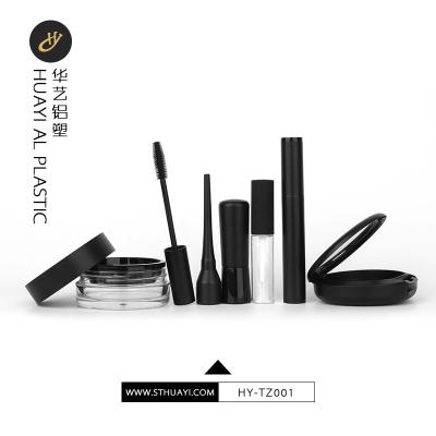 China Custom Luxury Black Plastic Cosmetic Packaging Korean Skin Care Cosmetic for sale