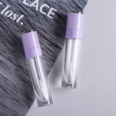 China Cosmetic Wholesale Slim Empty Luxury Cylinder Lip Gloss Wand Tube Private Label 4ml Lip Gloss Tube With Brush for sale