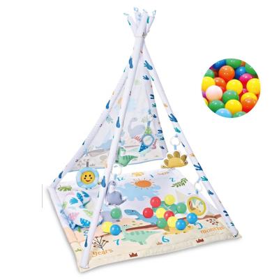 China Multifunctional Non-Toxic Infant To Toddler Play Gym Pretend Play To Raise With Me Teepee Gym Playtime for sale