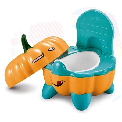 China Kids Toilet Training Pumpkin Plastic Folding Portable Travel Baby Toilet Trainer Seat Potty for sale