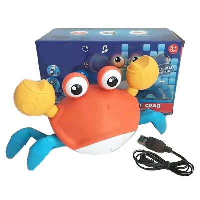 China Smart Electric Runaway Crab Toy Interactive Learning Toddler Baby Crawling Toys for Baby with Music and LED Light for sale