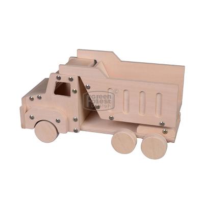 China Toy Non-Toxic Diecast And Eco-friendly Wooden Truck Model Kit Toy Car DIY Set Kit for sale