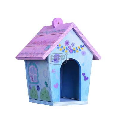 China Wholesale Wooden Toy DIY Toy Build &Paint From Plywood Good Quality New Unfinished Wooden Bird House for sale