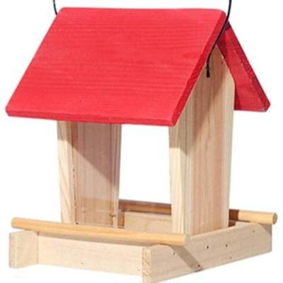 China Sustainable Window Feeders Wild House Garden Decorative Wood Hanging Outdoor Wooden Bird Feeder for sale