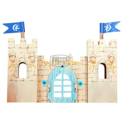 China Plywood DIY 3D Doll House Puzzle Building Miniature Castle Best Gift For Kids With Wooden Toy Castle for sale