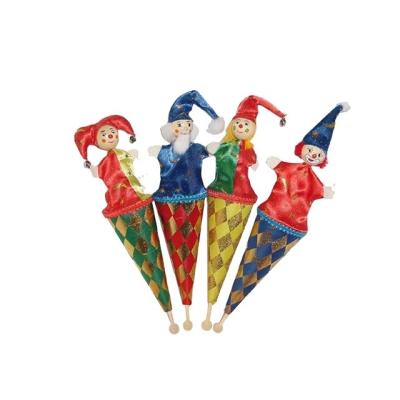 China Hot Selling Wooden Wooden And Fabric Kids Learning Toy Wooden Pop Up Clown Puppets For Sale for sale