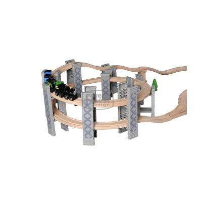 China Spiral Wooden Slot Toy 56 Pcs Train Set for sale