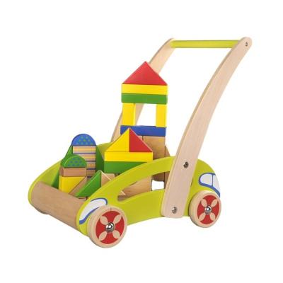 China Baby Walker Wooden Kids Baby Walker With Block for sale