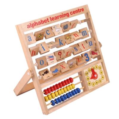 China Hot Selling Birch Wood Kids Learn Letters ABC Beads Wooden Toy Wooden Learning Toy for sale