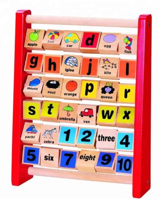 China Birch Wood Toy Alphabet Abacus Wooden Educational Rack for sale