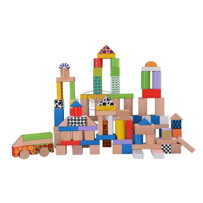 China Europe Green Forest Design Colorful Indian Wood Copy Building Block OEM Toys for sale