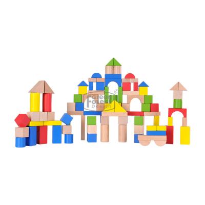 China Construction Toy Educational Toys With Letters and Numbers for Kids 100pcs Wooden Building Block Rainbow Blocks Set Toy for sale