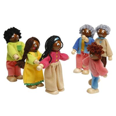 China Educational with clothes for children's education and study of the wooden doll family doll for sale