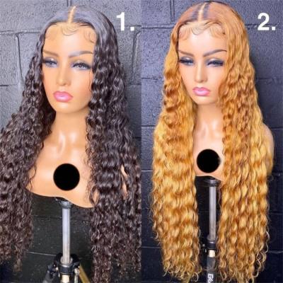 China Silky Straight Wave Virgin Raw Cuticle Aligned Brazilian Hair Transparent 613 HD Lace Bandeau Lace Front Wig With Baby Hair Cheap Hair for sale